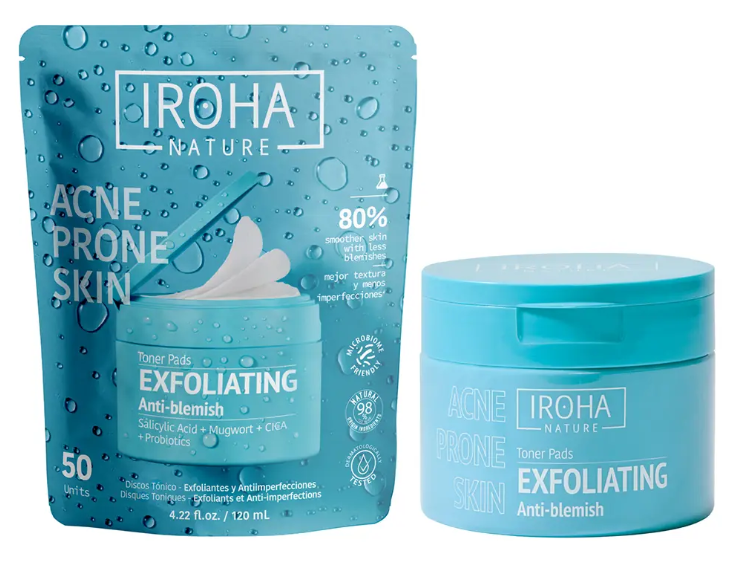IROHA NATURE Dischetti esfolianti anti-imperfezioni per pelli a tendenza acneica